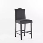 Lot de 2 tabourets de bar rembourrés, tabourets de comptoir, chaises de salle à manger, tabourets de cuisine de pub avec garniture cloutée, vintage et antique, gris/marron-ModernLuxe