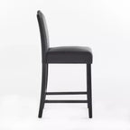 Lot de 2 tabourets de bar rembourrés, tabourets de comptoir, chaises de salle à manger, tabourets de cuisine de pub avec garniture cloutée, vintage et antique, gris/marron-ModernLuxe