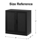 1 meuble de rangement en grain de bois noir (porte en osier), meuble de rangement décoratif