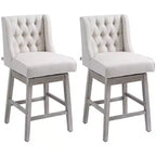 Vatros Counter Height Bar Stools Set of 2, Counter Height Upholstered Barstools, Swivel Bar Stool