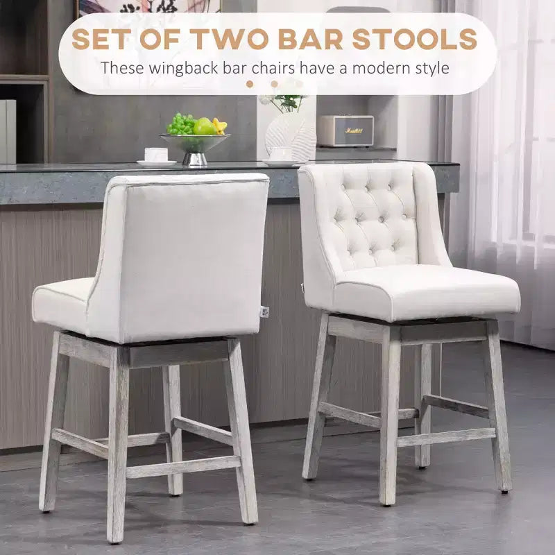 Vatros Lot de 2 tabourets de bar à hauteur de comptoir, Tabourets de bar rembourrés à hauteur de comptoir, Tabouret de bar pivotant