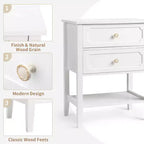 Karl Home | Table de chevet en bois massif avec deux tiroirs