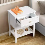 Karl Home | Table de chevet en bois massif avec deux tiroirs