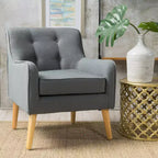 Christopher Knight Home Calix, fauteuil d'appoint rembourré capitonné, style moderne du milieu du siècle