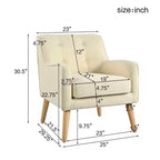 Christopher Knight Home Calix, fauteuil d'appoint rembourré capitonné, style moderne du milieu du siècle