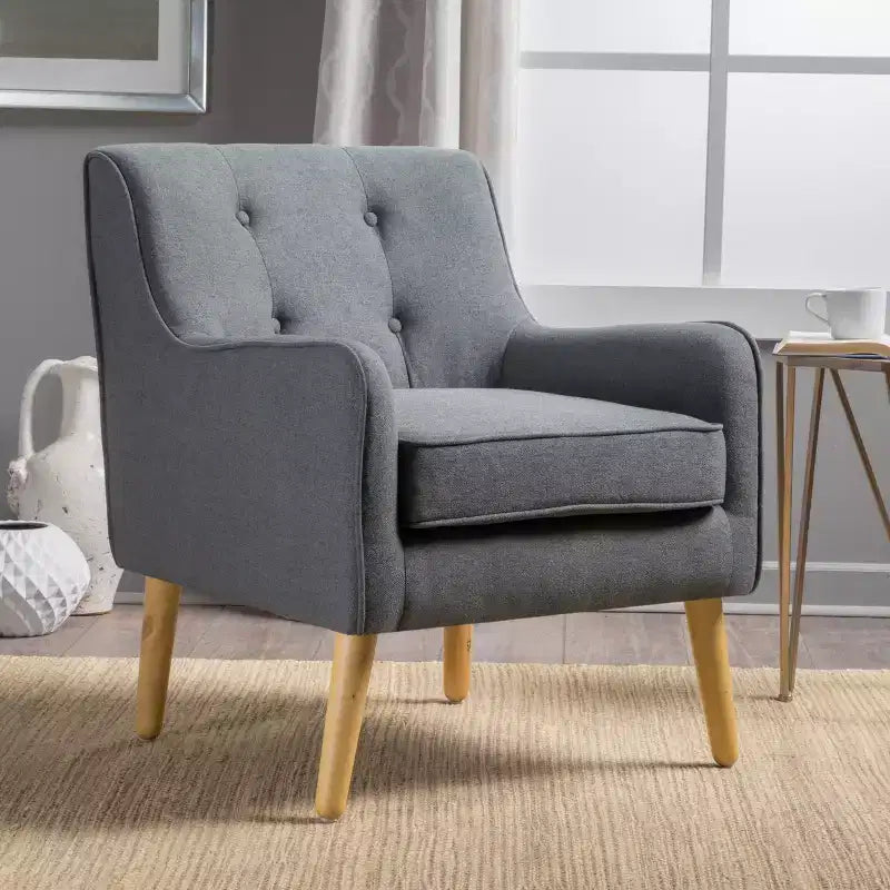 Christopher Knight Home Calix, fauteuil d'appoint rembourré capitonné, style moderne du milieu du siècle