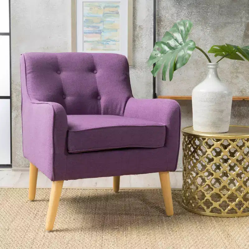 Christopher Knight Home Calix, fauteuil d'appoint rembourré capitonné, style moderne du milieu du siècle