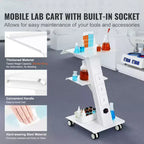 Chariot de laboratoire VEVOR, chariot de laboratoire roulant avec prise intégrée, chariot mobile métallique à 3 niveaux, chariot de clinique roulant, capacité de charge de 100 kg