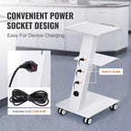 Chariot de laboratoire VEVOR, chariot de laboratoire roulant avec prise intégrée, chariot mobile métallique à 3 niveaux, chariot de clinique roulant, capacité de charge de 100 kg