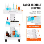 Chariot de laboratoire VEVOR, chariot de laboratoire roulant avec prise intégrée, chariot mobile métallique à 3 niveaux, chariot de clinique roulant, capacité de charge de 100 kg
