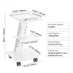Chariot de laboratoire VEVOR, chariot de laboratoire roulant avec prise intégrée, chariot mobile métallique à 3 niveaux, chariot de clinique roulant, capacité de charge de 100 kg