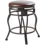 eHemco Tabouret de bar pivotant en métal de hauteur de comptoir de cuisine avec siège rembourré en similicuir, 24 pouces, noir, ensemble de 2