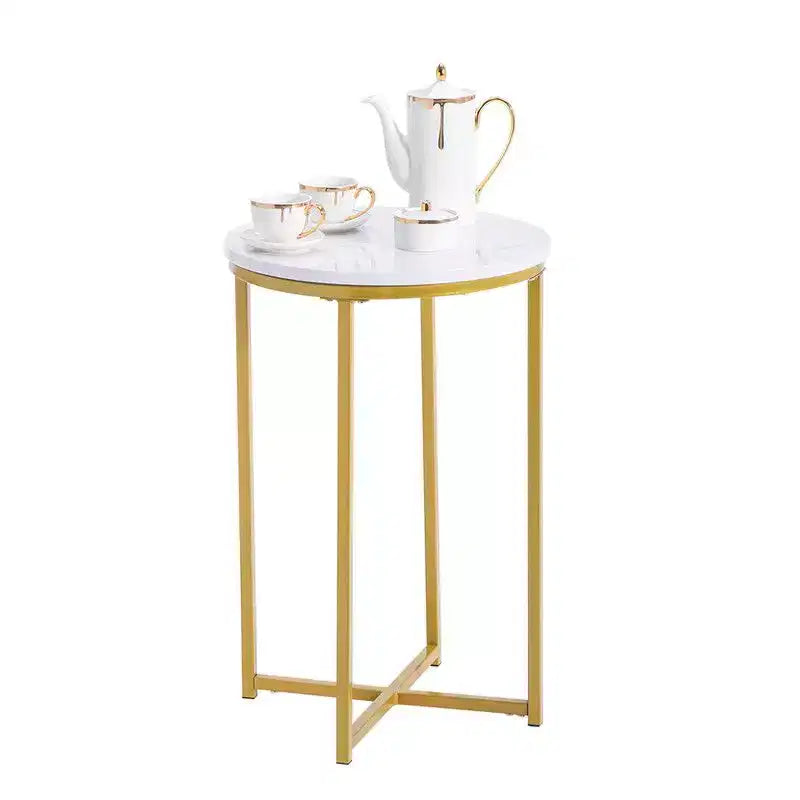 Karl Home | Table d'appoint ronde simple en marbre blanc