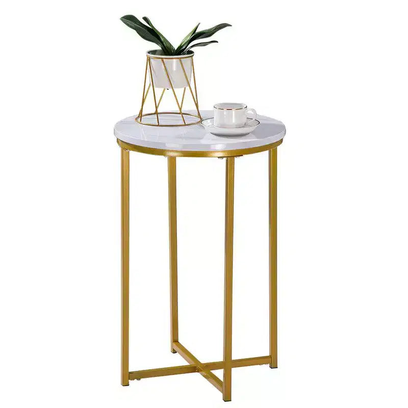 Karl Home | Table d'appoint ronde simple en marbre blanc