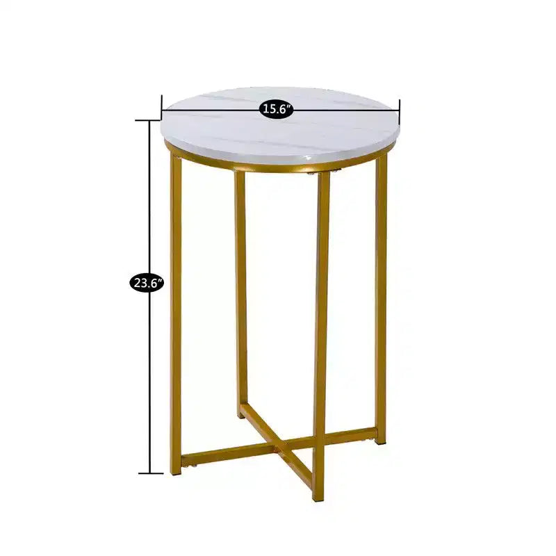 Karl Home | Table d'appoint ronde simple en marbre blanc