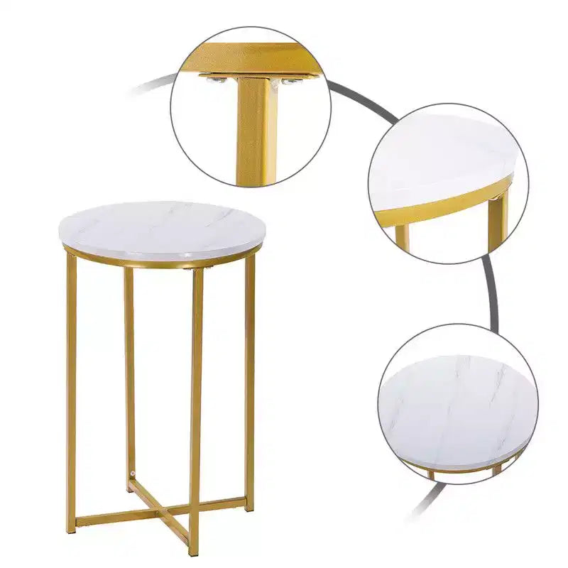 Karl Home | Table d'appoint ronde simple en marbre blanc