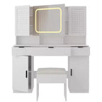 Karl Home | Coiffeuse Blanche avec Miroir Lumineux à LED