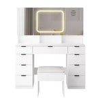 Karl Home | Large Vanity Table Set with 3 Opening Mirrors and LED Lights