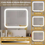 Karl Home | Grande coiffeuse avec 3 miroirs ouvrants et lumières LED