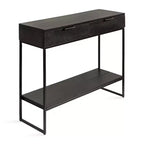 Kate and Laurel Malone Wood and Metal Console Table, 36x13x31, Black