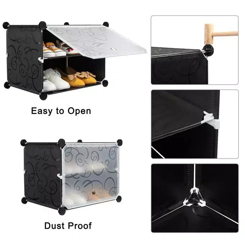 Karl Home | Meuble de rangement à chaussures empilable 72 paires