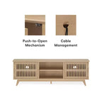 Meuble TV moderne mi-siècle en bois massif Plank+Beam 59 avec 2 portes