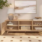 Meuble TV moderne mi-siècle en bois massif Plank+Beam 59 avec 2 portes