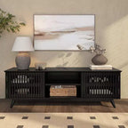 Meuble TV moderne mi-siècle en bois massif Plank+Beam 59 avec 2 portes