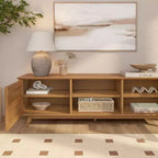 Meuble TV moderne mi-siècle en bois massif Plank+Beam 59 avec 2 portes