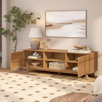 Meuble TV moderne mi-siècle en bois massif Plank+Beam 59 avec 2 portes