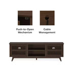 Meuble TV moderne mi-siècle en bois massif Plank+Beam 59 avec 2 portes