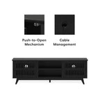 Meuble TV moderne mi-siècle en bois massif Plank+Beam 59 avec 2 portes