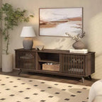 Meuble TV moderne mi-siècle en bois massif Plank+Beam 59 avec 2 portes