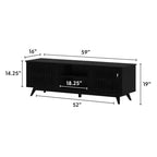 Meuble TV moderne mi-siècle en bois massif Plank+Beam 59 avec 2 portes