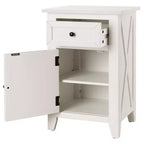 eHemco X-Side Table de chevet/d'appoint en bois avec 1 tiroir et 1 meuble de rangement à 1 porte
