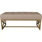Banc moderne en similicuir eHemco, 102 cm, doré