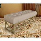Banc moderne en similicuir eHemco, 102 cm, doré