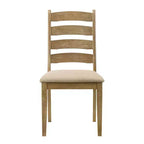 Simple Relax Lot de 2 chaises de salle à manger rembourrées à dossier échelle en chêne marron et beige