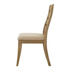 Simple Relax Lot de 2 chaises de salle à manger rembourrées à dossier échelle en chêne marron et beige
