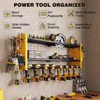 Étagère de rangement robuste pour outils électriques Hausource à 3 niveaux, jaune