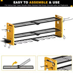 Étagère de rangement robuste pour outils électriques Hausource à 3 niveaux, jaune
