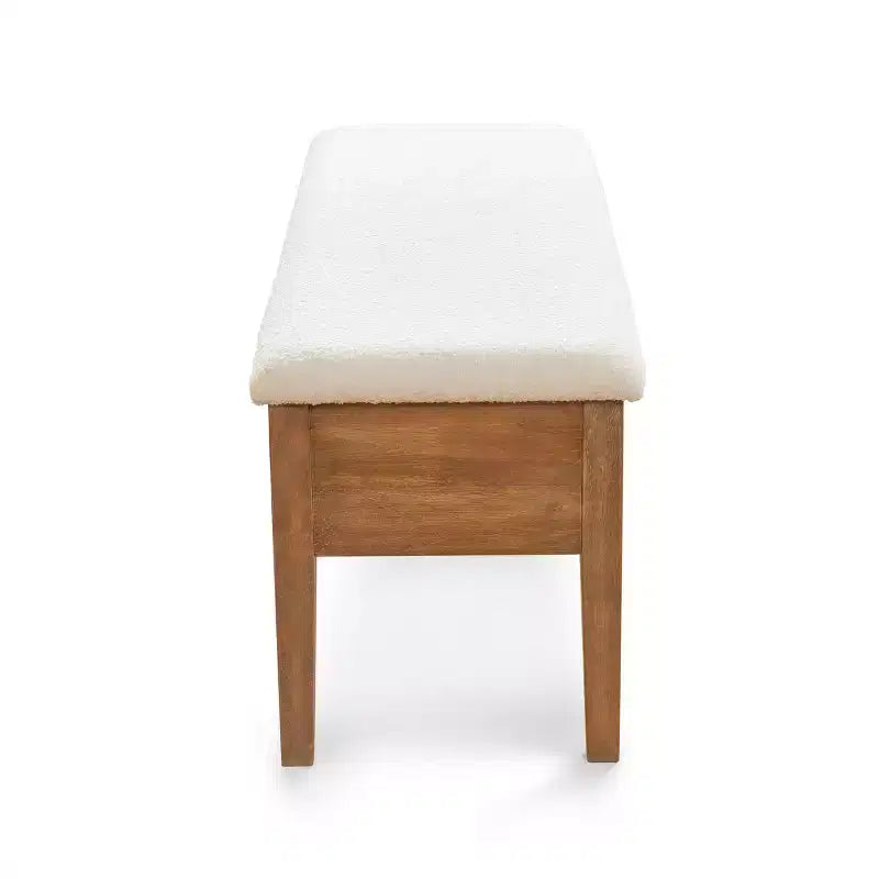 Banc de rangement rembourré Subrtex avec pieds en bois massif