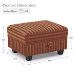 Belffin Pouf en Velours Côtelé avec Rangement, Pouf pour Canapé Modulaire Sectionnel