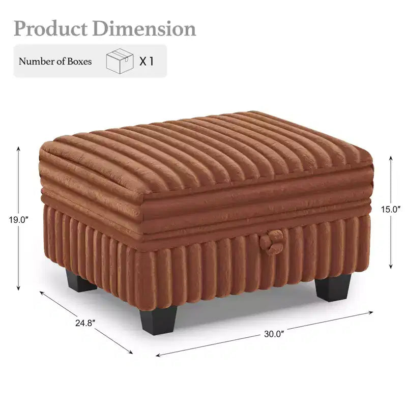 Belffin Pouf en Velours Côtelé avec Rangement, Pouf pour Canapé Modulaire Sectionnel