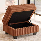 Belffin Pouf en Velours Côtelé avec Rangement, Pouf pour Canapé Modulaire Sectionnel