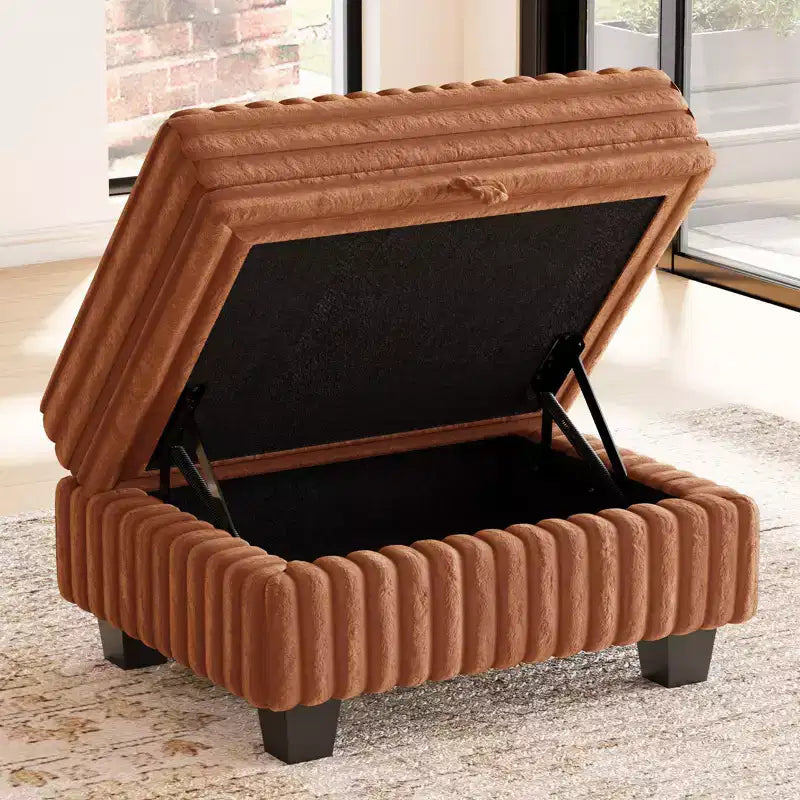 Belffin Pouf en Velours Côtelé avec Rangement, Pouf pour Canapé Modulaire Sectionnel