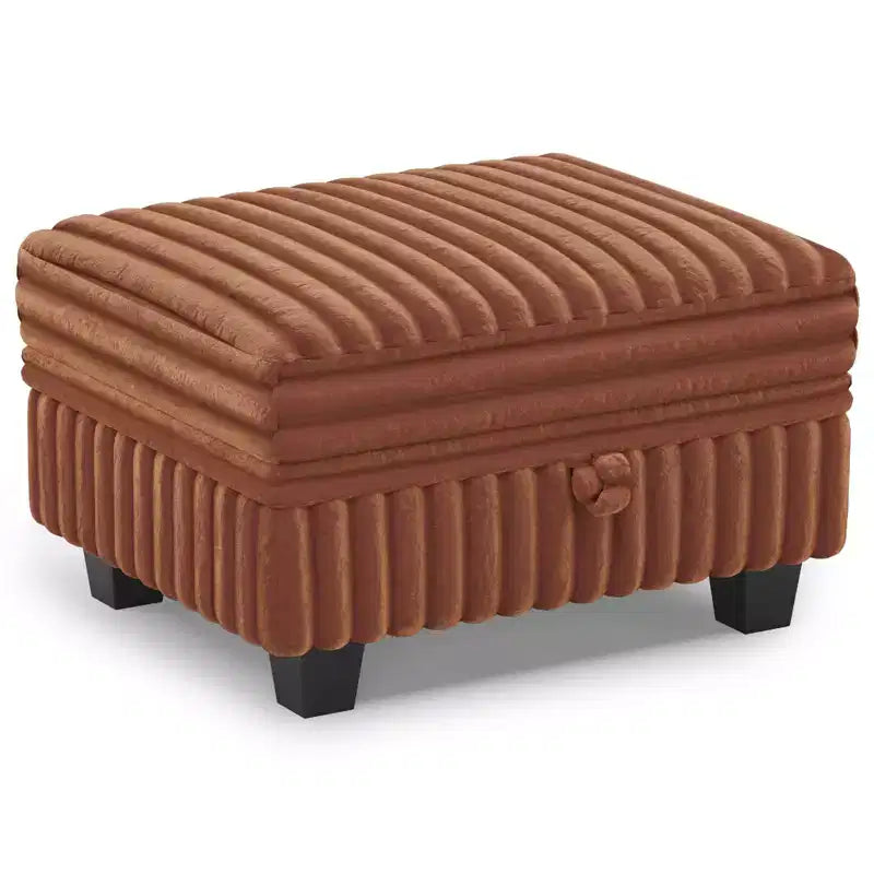 Belffin Pouf en Velours Côtelé avec Rangement, Pouf pour Canapé Modulaire Sectionnel