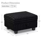 Belffin Pouf en Velours Côtelé avec Rangement, Pouf pour Canapé Modulaire Sectionnel