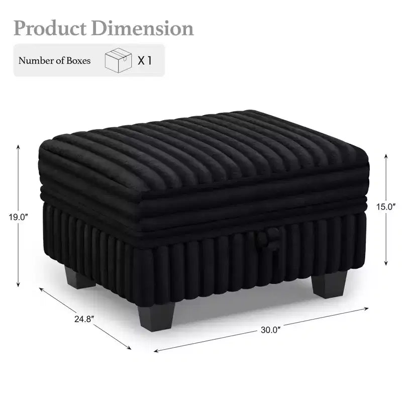 Belffin Pouf en Velours Côtelé avec Rangement, Pouf pour Canapé Modulaire Sectionnel