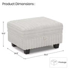 Belffin Pouf en Velours Côtelé avec Rangement, Pouf pour Canapé Modulaire Sectionnel